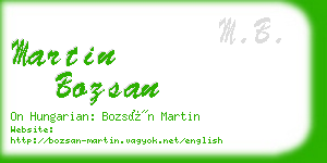 martin bozsan business card